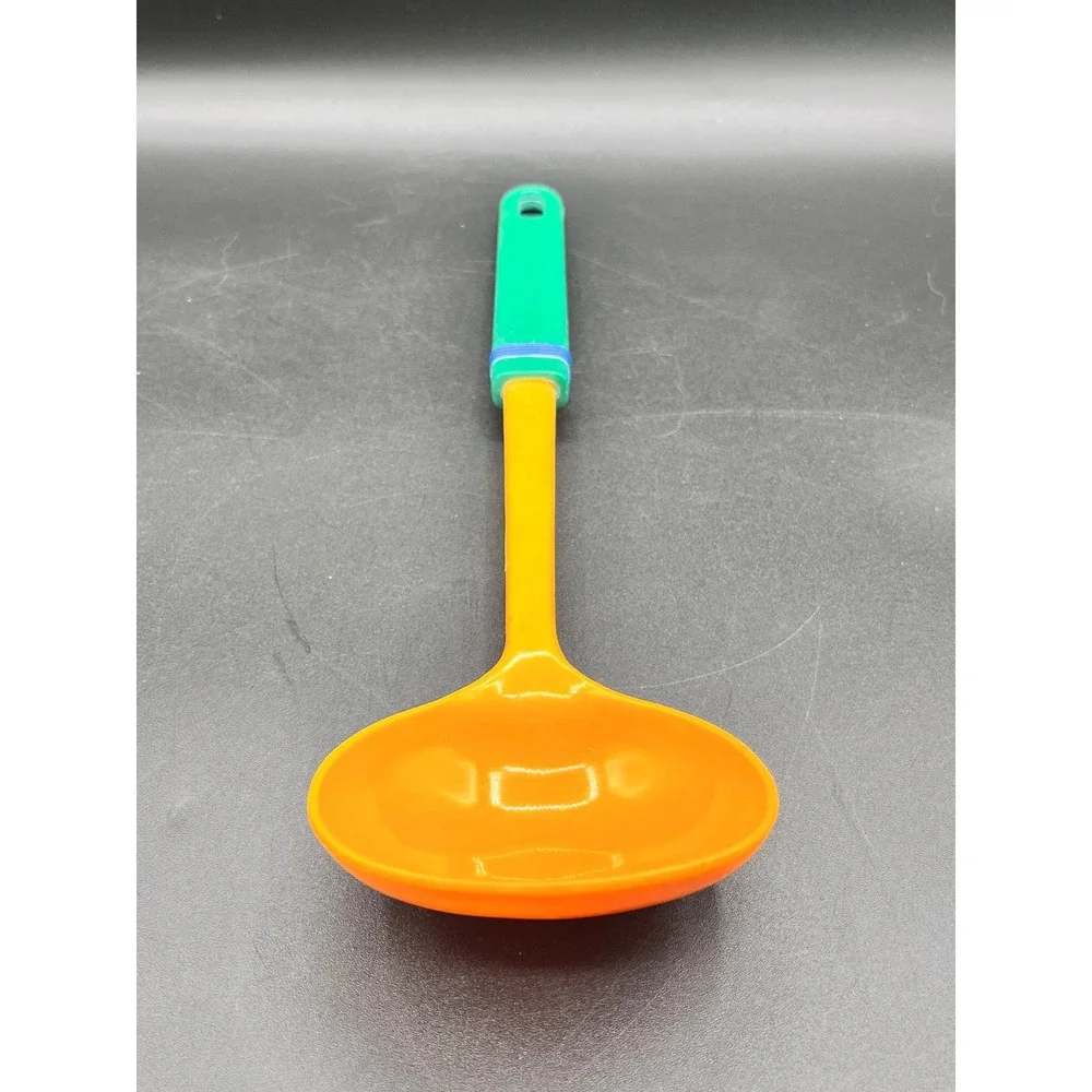 Vtg Plastic Soup Ladle Orange Green Blue Colorful Kitchen Utensil Serving‎ Spoon